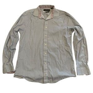 Nick Graham Modern Fit Stretch Dress Shirt | Blue Micro Print | 15.5 34/35